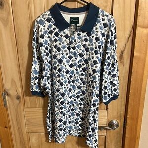 Catalina Blue and White Patterned Golf Polo Shirt